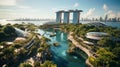 Aerial beautiful shot of InterContinental Singapor