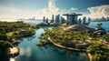 Aerial beautiful shot of InterContinental Singapor