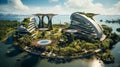 Aerial beautiful shot of InterContinental Singapor