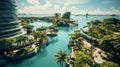 Aerial beautiful shot of InterContinental Singapor