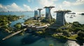 Aerial beautiful shot of InterContinental Singapor