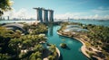 Aerial beautiful shot of InterContinental Singapor