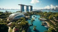 Aerial beautiful shot of InterContinental Singapor