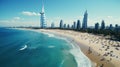 Aerial beautiful shot of Jumeirah Public Beach in Dubai