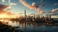 Aerial beautiful shot of New york city