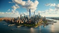 Aerial beautiful shot of New york city