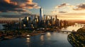 Aerial beautiful shot of New york city