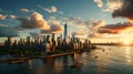 Aerial beautiful shot of New york city