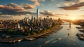 Aerial beautiful shot of New york city