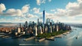 Aerial beautiful shot of New york city