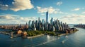 Aerial beautiful shot of New york city