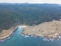 Aerial of Beautiful Sonoma Shoreline in Northern California Royalty Free Stock Photo