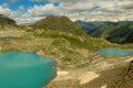 Aerial beautiful summer panorama landscape of Caucasus mountains Royalty Free Stock Photo