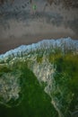 Aerial of Belmar Beach New Jersey Fishing