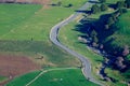 Aerial bird eye view of country road