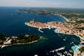 Aerial bird eye view of Rovinj archipelago,Croatia Royalty Free Stock Photo