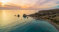 Aerial Petra tou Romiou, Paphos, Cyprus Royalty Free Stock Photo