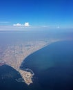 Aerial bird view of `La Punta` in Callao district Royalty Free Stock Photo