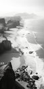 Aerial Black And White Beach Photography: Desertwave Royalty Free Stock Photo