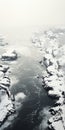 Aerial Black And White Photography Of Rocky Beach In Winter