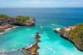 Aerial from Blue Lagoon on Nusa Ceningan Bali Indonesia Royalty Free Stock Photo