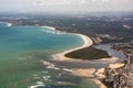 Aerial of Boa Viagem beach in Recife, Brasilia