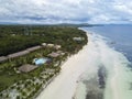 Aerial of Bohol Beach Club and Dumaluan Beach in the island of Panglao, Philippines