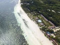 Aerial of Bohol Beach Club and Dumaluan Beach in the island of Panglao, Philippines