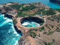 Aerial Broken beach Nusa Penida Island, Bali, Indonesia