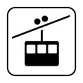 Aerial cable car cabin symbol icon