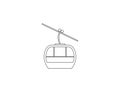 Aerial cableway, funicular, cabine icon. Vector illustration. Royalty Free Stock Photo