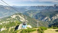 Aerial cableway gondola in Bavarian Alps mountains