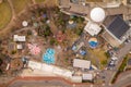 Aerial of Camden New Jersey Looking down at Buildings Royalty Free Stock Photo