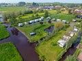 Aerial from a camping in the Netherlands in springtime Royalty Free Stock Photo