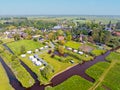 Aerial from a camping in the Netherlands in springtime Royalty Free Stock Photo