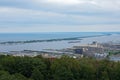 Aerial of Canal Park and Duluth Harbor Royalty Free Stock Photo