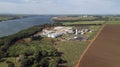 Aerial capture of large food industry close to the tiete river