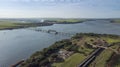 Aerial capture of the tietÃÂª river - Intermodal waterway port