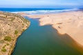 Aerial from Carapateira beach on the westcoast Portugal