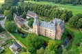 Aerial from castle Doorwerth in Gelderland the Neteherlands Royalty Free Stock Photo