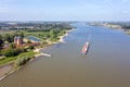 Aerial from catle Loevestein at the river Merwede in the Netherlands