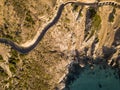 Aerial of Chapmans Peak drive, Hout Bay, South Africa Royalty Free Stock Photo