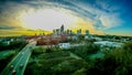 Aerial of charlotte north carolina skyline Royalty Free Stock Photo