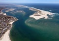 Aerial at Chatham, Cape Cod Showing the Outer Beach and Harbor