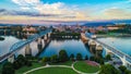 Aerial of Chattanooga Tennessee TN Skyline