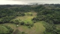 Aerial Chocolate Hills view: Philippines Archipelago, Bohol Island. Amazing unique Filipino landmark