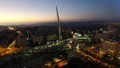 Aerial of chords bridge at night in Jerusalem Israel Royalty Free Stock Photo