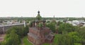 Church of St. John the Baptist in Tolchkovo, Yaroslavl, Russia. Aerial, Ultra HD 4K