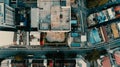 AERIAL. Cinematic style of Kuala Lumpur city from the drone. Yellow - blue color footage.