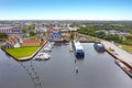 Aerial from the city and harbor from Huizen in Netherlands Royalty Free Stock Photo